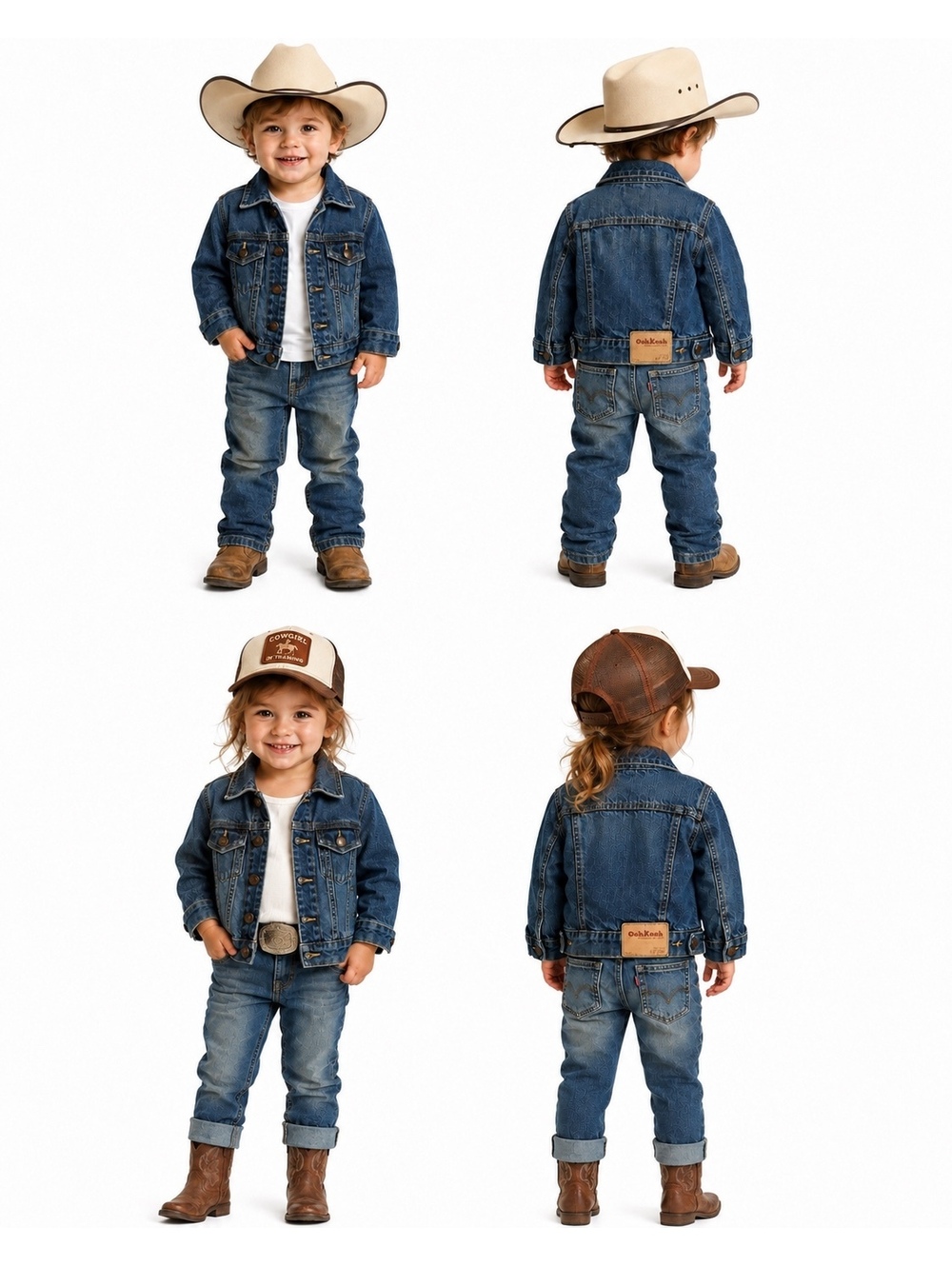 Vintage OshKosh B’gosh 2T Denim Trucker Jacket Classic Blue Jean Toddler